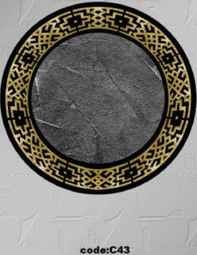 خرید ارزان فرشینه گرد فرشینه آفتاب کدC43مخمل شانل ترک استپدار