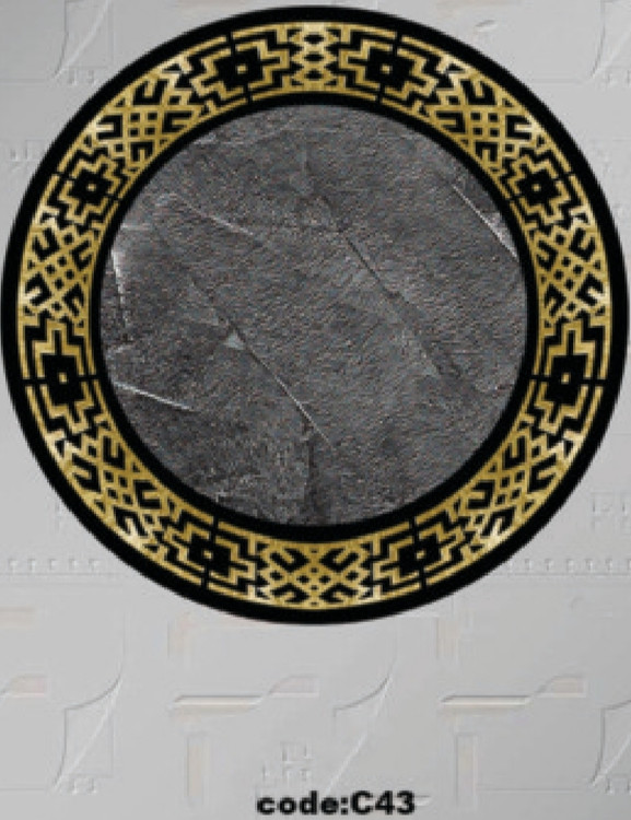 خرید ارزان فرشینه گرد فرشینه آفتاب کدC43مخمل شانل ترک استپدار