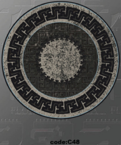 خرید ارزان فرشینه گرد فرشینه آفتاب کدC48مخمل شانل ترک استپدار