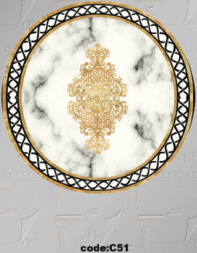 خرید ارزان فرشینه گرد فرشینه آفتاب کدC51مخمل شانل ترک استپدار