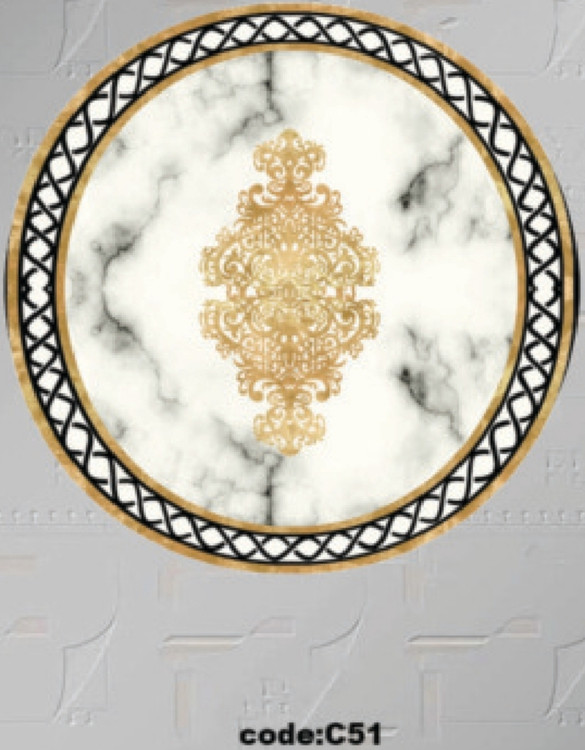 خرید ارزان فرشینه گرد فرشینه آفتاب کدC51مخمل شانل ترک استپدار