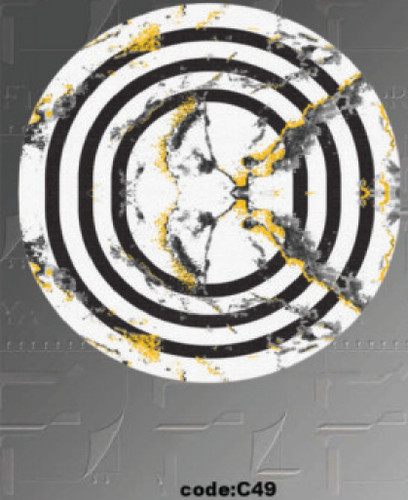 خرید ارزان فرشینه گرد فرشینه آفتاب کدC49مخمل شانل ترک استپدار