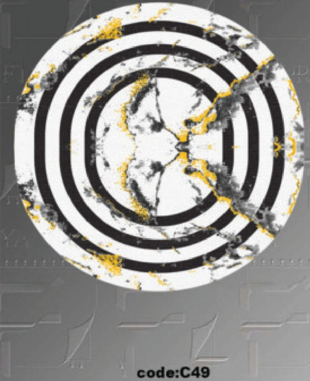 خرید ارزان فرشینه گرد فرشینه آفتاب کدC49مخمل شانل ترک استپدار