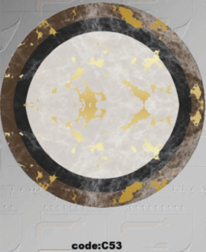 خرید ارزان فرشینه گرد فرشینه آفتاب کدC53مخمل شانل ترک استپدار