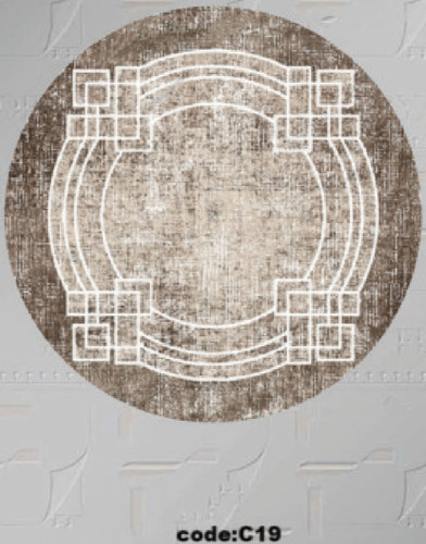 خرید ارزان فرشینه گرد فرشینه آفتاب کدC19مخمل شانل ترک استپدار