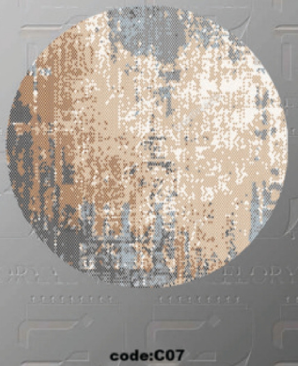 خرید ارزان فرشینه گرد فرشینه آفتاب کدC07مخمل شانل ترک استپدار