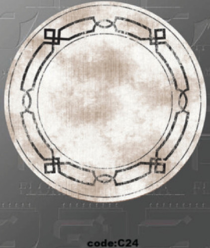 خرید ارزان فرشینه گرد فرشینه آفتاب کدC24مخمل شانل ترک استپدار