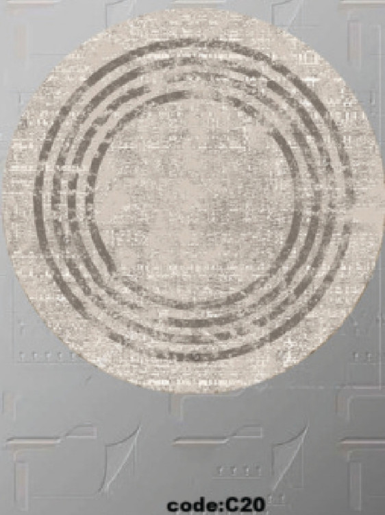 خرید ارزان فرشینه گرد فرشینه آفتاب کدC20مخمل شانل ترک استپدار