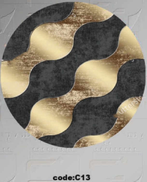 خرید ارزان فرشینه گرد فرشینه آفتاب کدC13مخمل شانل ترک استپدار