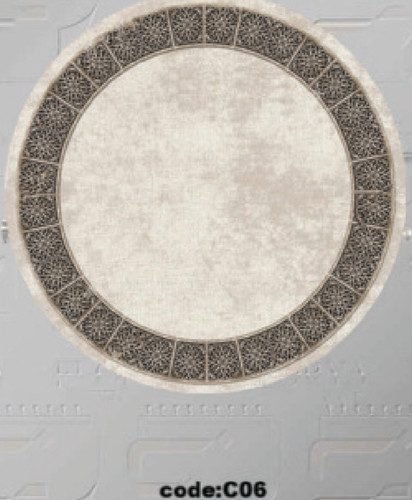 خرید ارزان فرشینه گرد فرشینه آفتاب کدC06مخمل شانل ترک استپدار