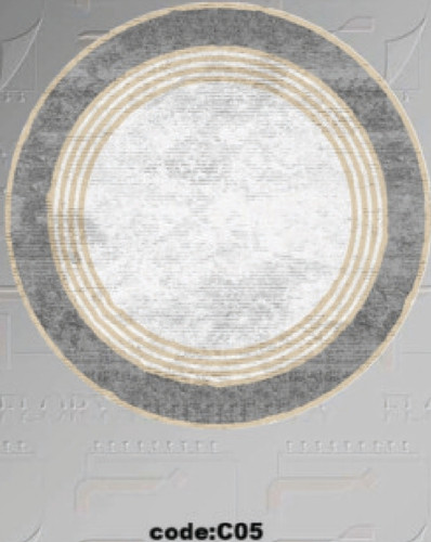 خرید ارزان فرشینه گرد فرشینه آفتاب کدC05مخمل شانل ترک استپدار