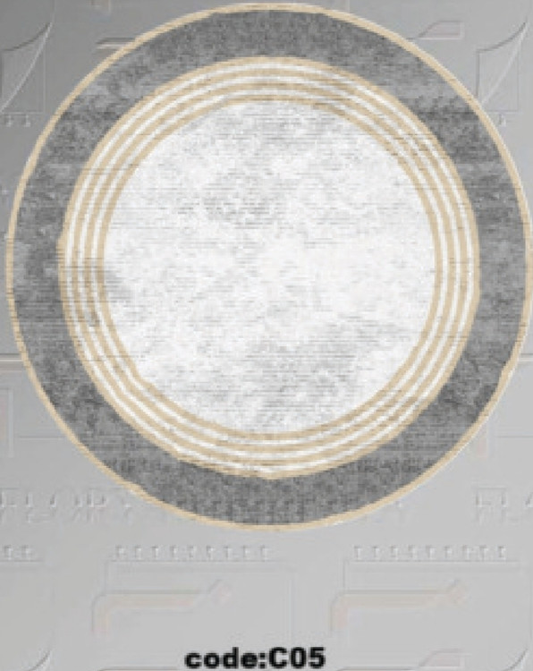 خرید ارزان فرشینه گرد فرشینه آفتاب کدC05مخمل شانل ترک استپدار