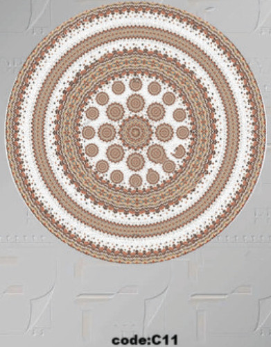 خرید ارزان فرشینه گرد فرشینه آفتاب کدC11مخمل شانل ترک استپدار
