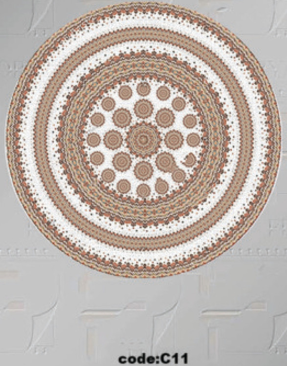 خرید ارزان فرشینه گرد فرشینه آفتاب کدC11مخمل شانل ترک استپدار