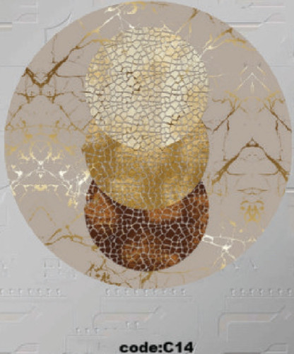 خرید ارزان فرشینه گرد فرشینه آفتاب کدC14مخمل شانل ترک استپدار