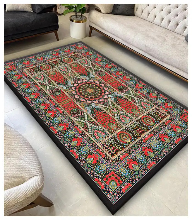 قیمت عالی روفرشی کشدار آفتاب اصفهان کد4017پارچه مخمل شانل صادراتی