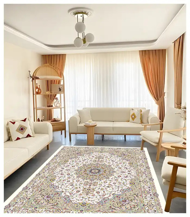 خرید آسان روفرشی کشدار آفتاب اصفهان کد4115پارچه مخمل شانل صادراتی