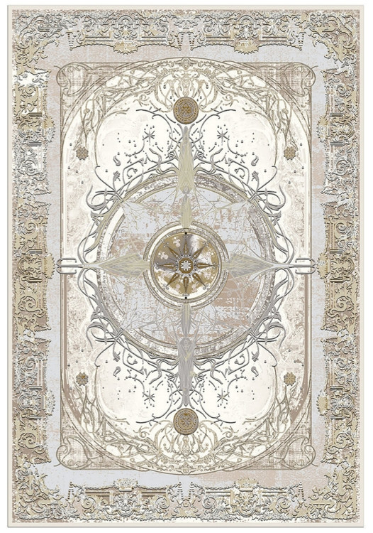 خرید آسان فرشینه سلطنتی فرشینه آفتاب کد L501مخمل شانل ترک استپدار