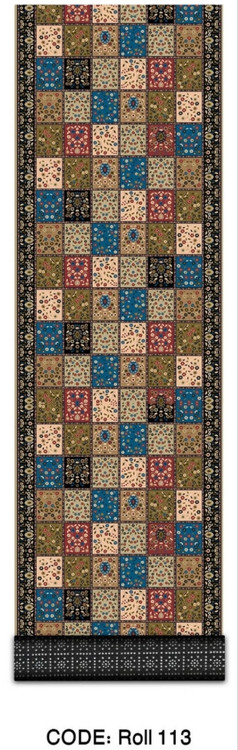 خرید ارزان فرش راهرو و کناره فرشینه آفتاب کدRoll113مخمل شانل استپدار