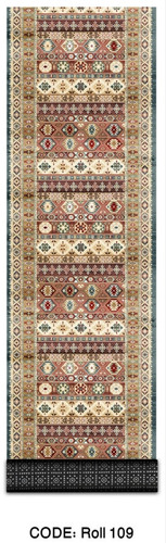 خرید ارزان فرش راهرو و کناره فرشینه آفتاب کدRoll109مخمل شانل استپدار