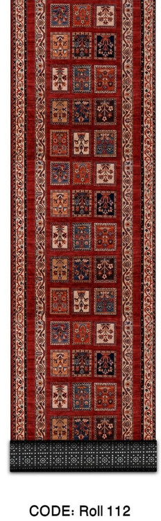 خرید ارزان فرش راهرو و کناره فرشینه آفتاب کدRoll112مخمل شانل استپدار