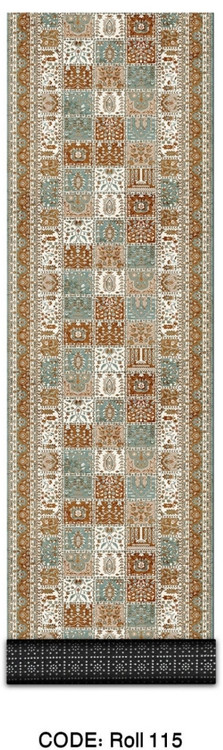 خرید ارزان فرش راهرو و کناره فرشینه آفتاب کدRoll115مخمل شانل استپدار