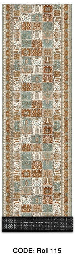 خرید ارزان فرش راهرو و کناره فرشینه آفتاب کدRoll115مخمل شانل استپدار