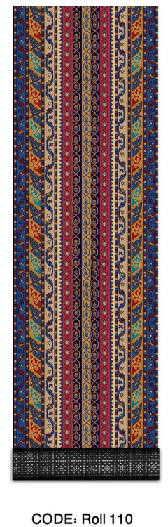 خرید ارزان فرش راهرو و کناره فرشینه آفتاب کدRoll110مخمل شانل استپدار