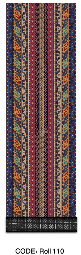 خرید ارزان فرش راهرو و کناره فرشینه آفتاب کدRoll110مخمل شانل استپدار