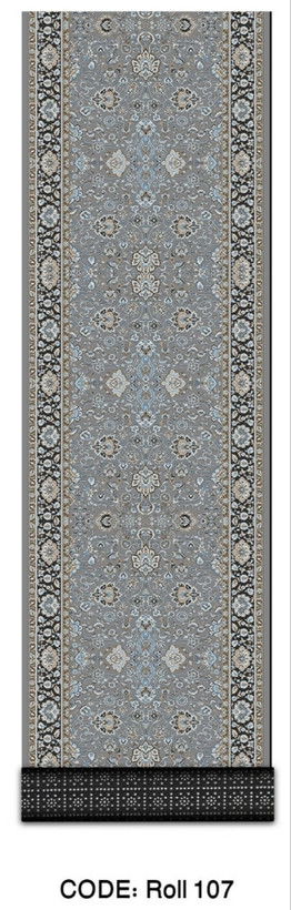 خرید ارزان فرش راهرو و کناره فرشینه آفتاب کدRoll107مخمل شانل استپدار