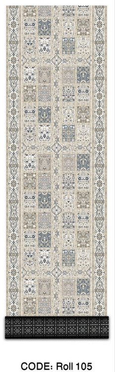 خرید ارزان فرش راهرو و کناره فرشینه آفتاب کدRoll105مخمل شانل استپدار