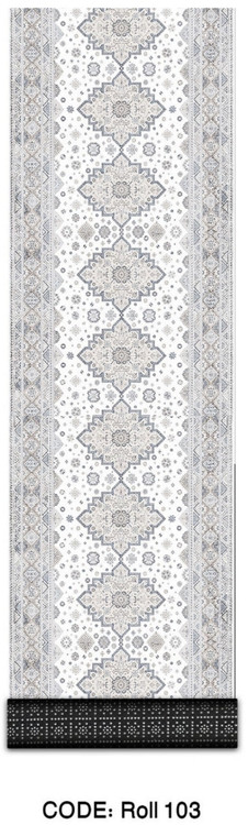 خرید ارزان فرش راهرو و کناره فرشینه آفتاب کدRoll103مخمل شانل استپدار