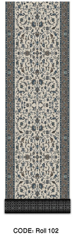 خرید ارزان فرش راهرو و کناره فرشینه آفتاب کدRoll102مخمل شانل استپدار
