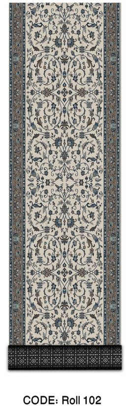 خرید ارزان فرش راهرو و کناره فرشینه آفتاب کدRoll102مخمل شانل استپدار