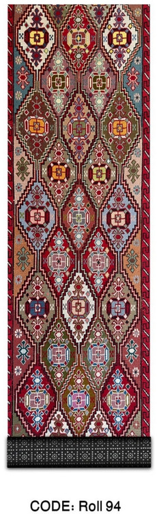 خرید ارزان فرش راهرو و کناره فرشینه آفتاب کدRoll94مخمل شانل استپدار