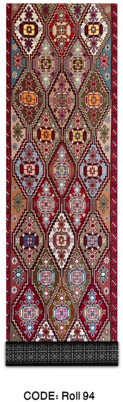 خرید ارزان فرش راهرو و کناره فرشینه آفتاب کدRoll94مخمل شانل استپدار