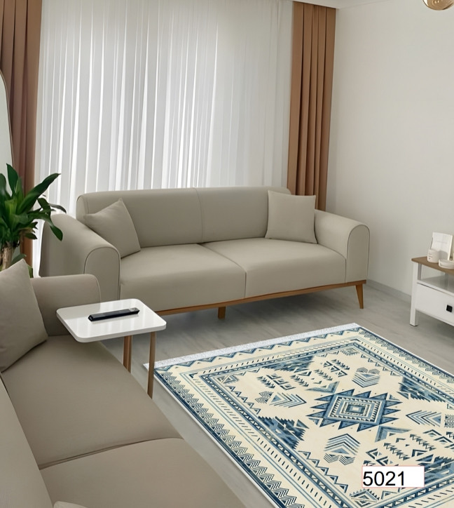 خرید ارزان فرشینه اصفهان طرح قشقایی فرشینه آفتاب کد5021مخمل شانل استپدار