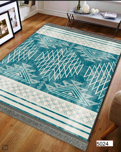 خرید ارزان فرشینه اصفهان طرح قشقایی فرشینه آفتاب کد5024مخمل شانل استپدار