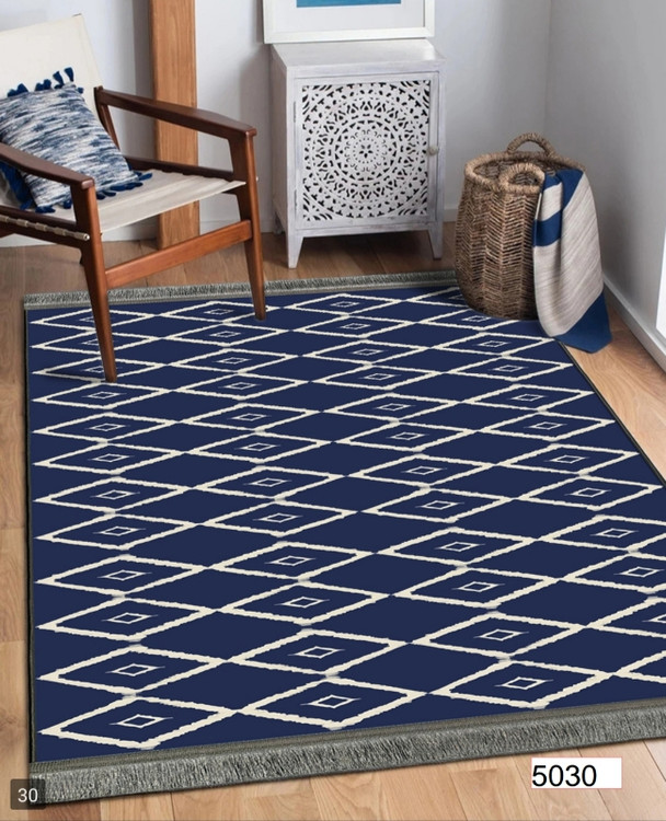 خرید ارزان فرشینه اصفهان طرح قشقایی فرشینه آفتاب کد5030مخمل شانل استپدار