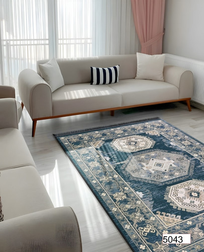 خرید ارزان فرشینه اصفهان طرح قشقایی فرشینه آفتاب کد5043مخمل شانل استپدار