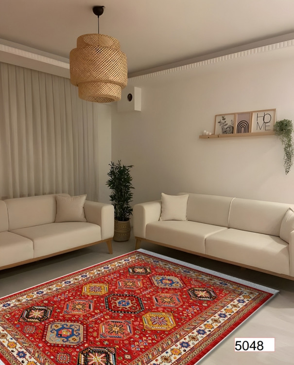 فرشینه اصفهان طرح قشقایی فرشینه آفتاب کد5048مخمل شانل استپدار