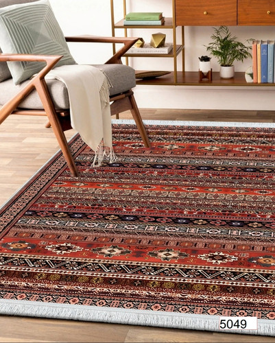 فرشینه اصفهان طرح قشقایی فرشینه آفتاب کد5049مخمل شانل استپدار