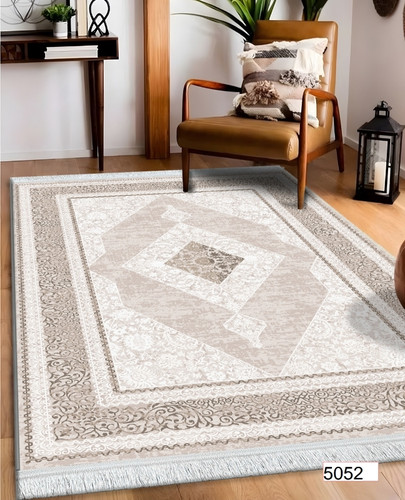 فرشینه اصفهان طرح قشقایی فرشینه آفتاب کد5052مخمل شانل استپدار