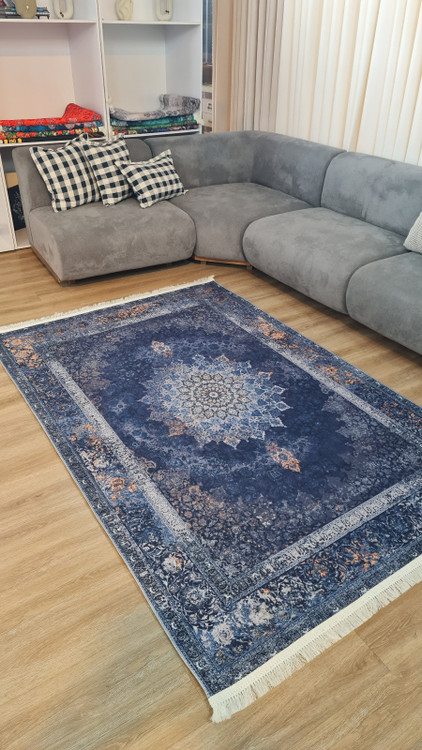 خرید ارزان فرشینه ترنجدار فرشینه آفتاب کدL522مخمل شانل استپدار