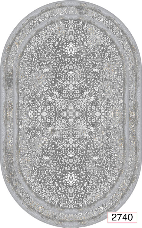 خرید ارزان فرشینه بیضی اصفهان فرشینه آفتاب کد2740مخمل شانل استپدار