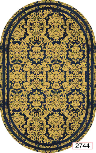 خرید ارزان فرشینه بیضی اصفهان فرشینه آفتاب کد2744مخمل شانل استپدار