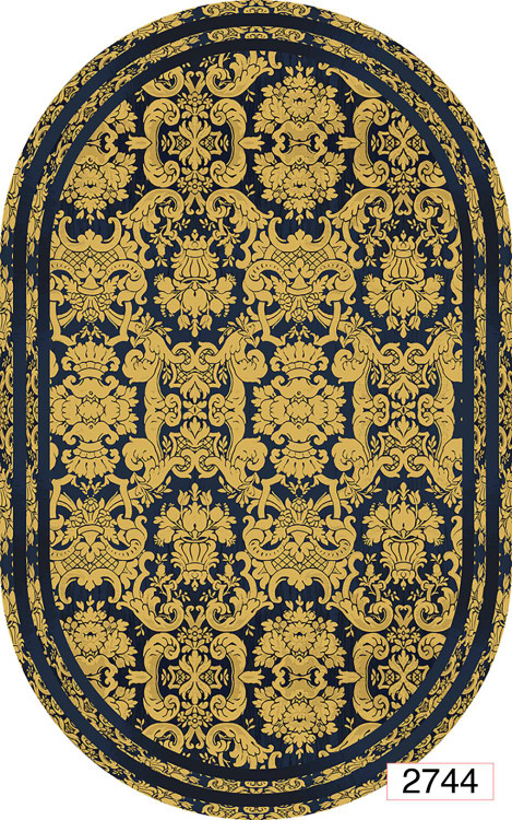 خرید ارزان فرشینه بیضی اصفهان فرشینه آفتاب کد2744مخمل شانل استپدار