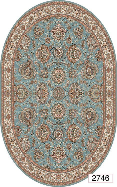 خرید ارزان فرشینه بیضی اصفهان فرشینه آفتاب کد2746مخمل شانل استپدار