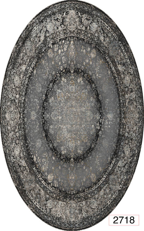 خرید ارزان فرشینه بیضی اصفهان فرشینه آفتاب کد2718مخمل شانل استپدار