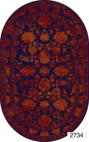 خرید ارزان فرشینه بیضی اصفهان فرشینه آفتاب کد2734مخمل شانل استپدار